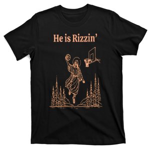 He Is Risen Funny Easter Of Jesus Playing Basketball T-Shirt