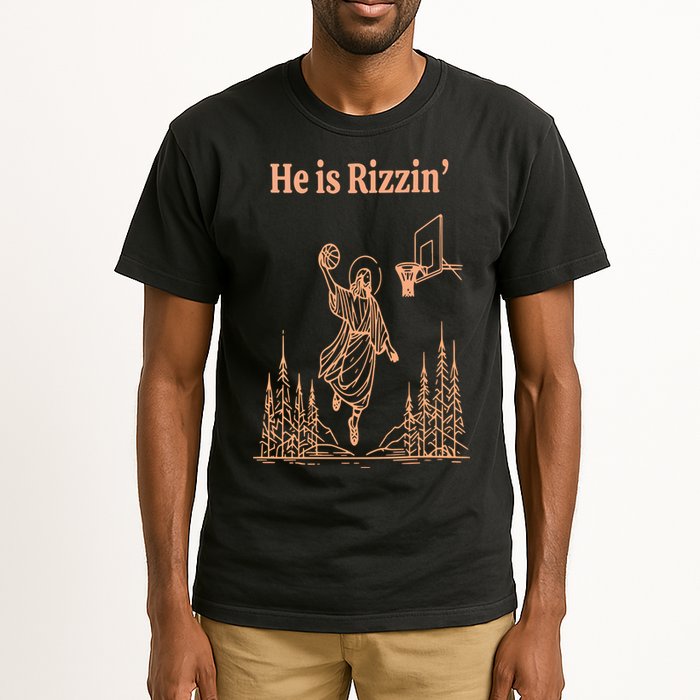 He Is Risen Funny Easter Of Jesus Playing Basketball Tall T-Shirt
