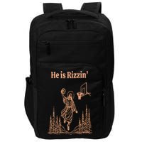 He Is Risen Funny Easter Of Jesus Playing Basketball Impact Tech Backpack