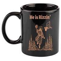 He Is Risen Funny Easter Of Jesus Playing Basketball 11oz C Handle Ceramic Mug