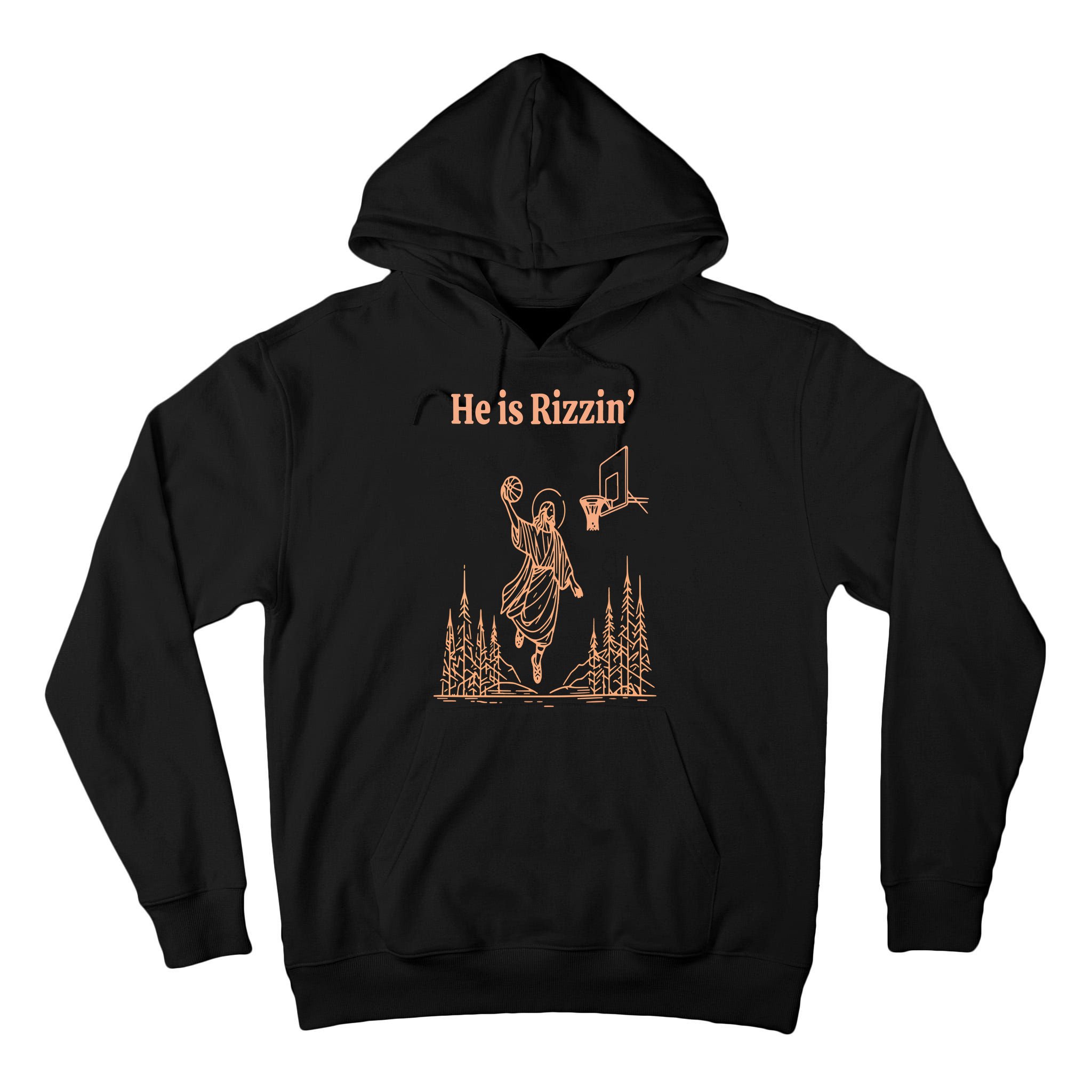 He Is Risen Funny Easter Of Jesus Playing Basketball Tall Hoodie