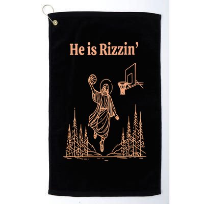 He Is Risen Funny Easter Of Jesus Playing Basketball Golf Towel