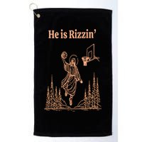 He Is Risen Funny Easter Of Jesus Playing Basketball Golf Towel