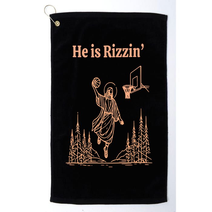 He Is Risen Funny Easter Of Jesus Playing Basketball Golf Towel