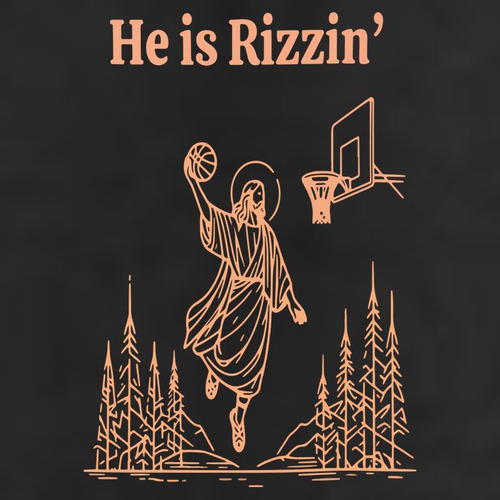 He Is Risen Funny Easter Of Jesus Playing Basketball Golf Towel