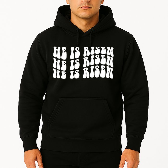 He Is Risen Jesus Retro Groovy Easter Hoodie