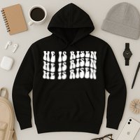 He Is Risen Jesus Retro Groovy Easter Hoodie