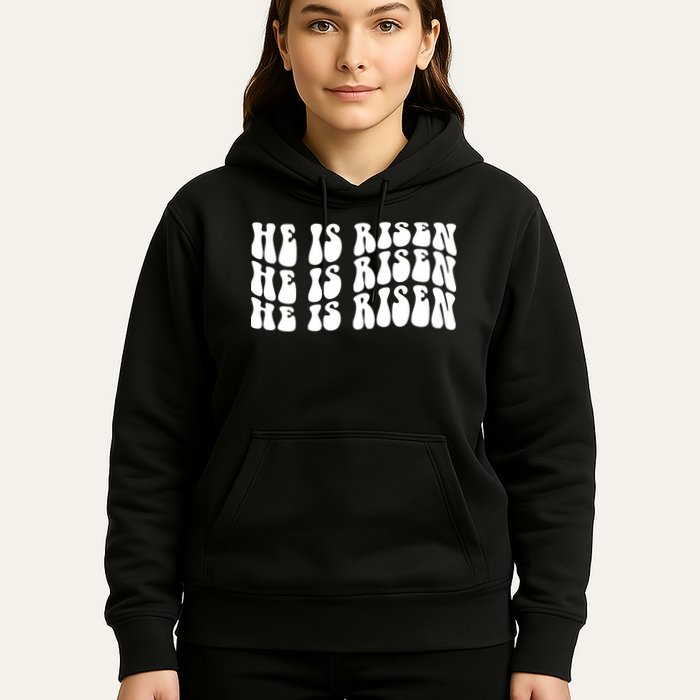 He Is Risen Jesus Retro Groovy Easter Hoodie