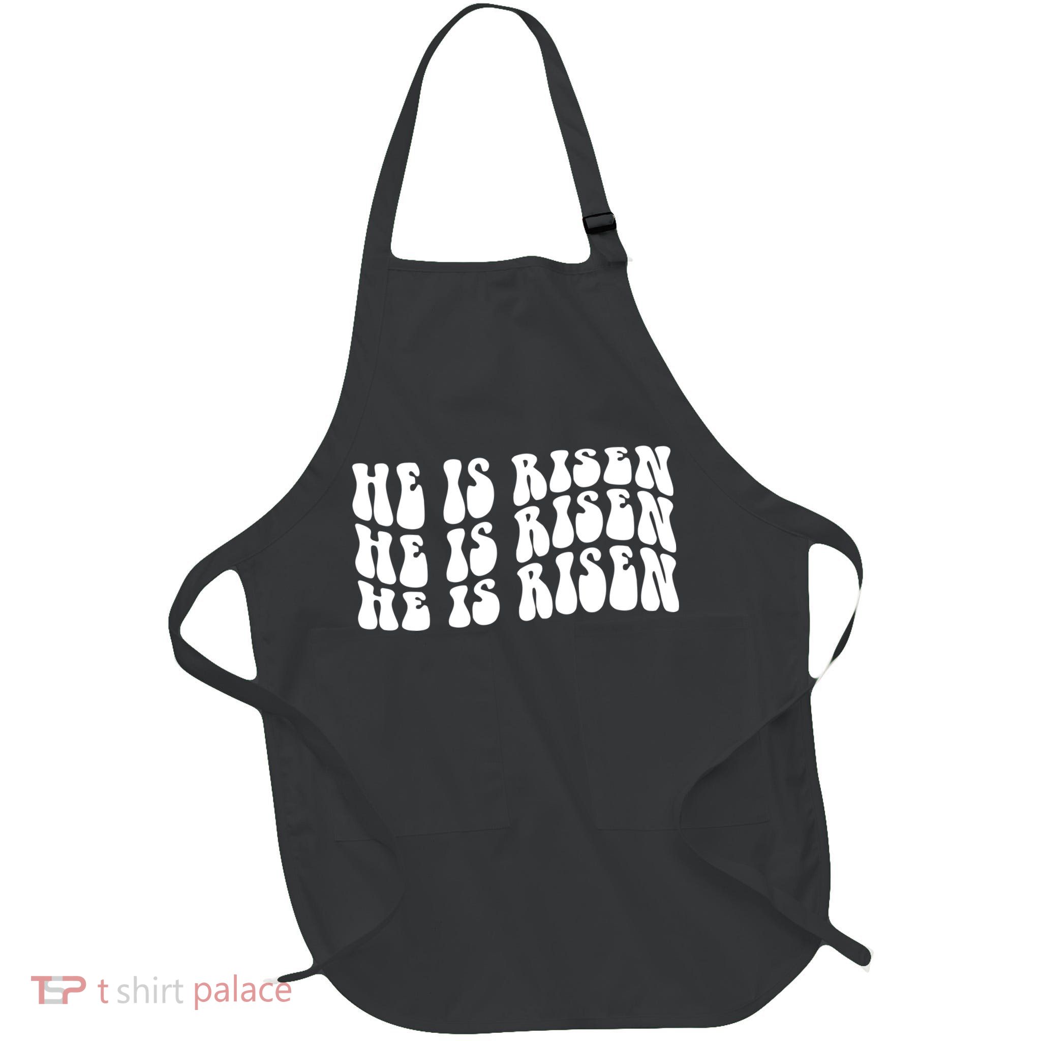 He Is Risen Jesus Retro Groovy Easter Full-Length Apron With Pockets