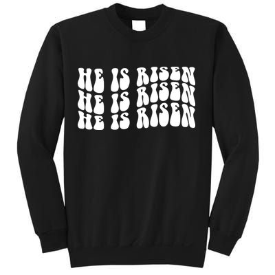 He Is Risen Jesus Retro Groovy Easter Sweatshirt