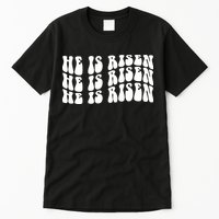 He Is Risen Jesus Retro Groovy Easter Tall T-Shirt