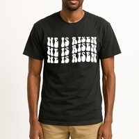 He Is Risen Jesus Retro Groovy Easter Tall T-Shirt