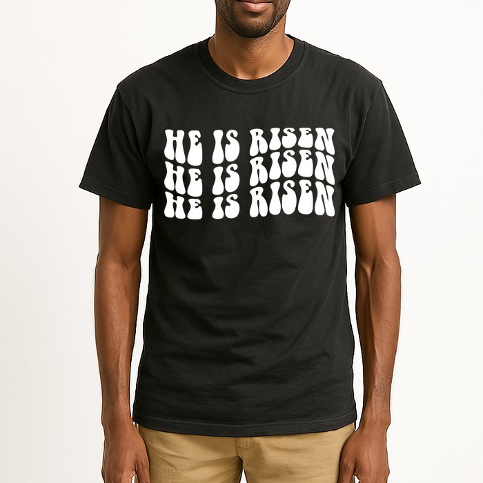 He Is Risen Jesus Retro Groovy Easter Tall T-Shirt
