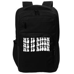 He Is Risen Jesus Retro Groovy Easter Impact Tech Backpack