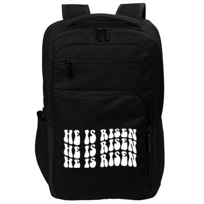 He Is Risen Jesus Retro Groovy Easter Impact Tech Backpack