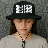 He Is Risen Jesus Retro Groovy Easter Bucket Hat