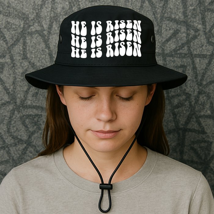 He Is Risen Jesus Retro Groovy Easter Bucket Hat