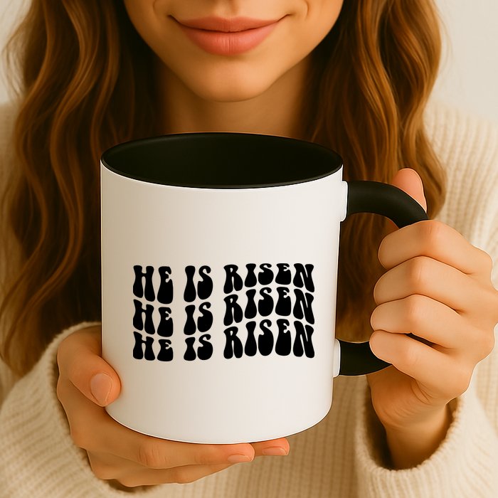 He Is Risen Jesus Retro Groovy Easter Mug