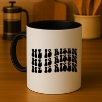 He Is Risen Jesus Retro Groovy Easter Mug
