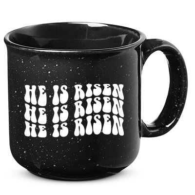 He Is Risen Jesus Retro Groovy Easter 15oz Campfire Ceramic Mug