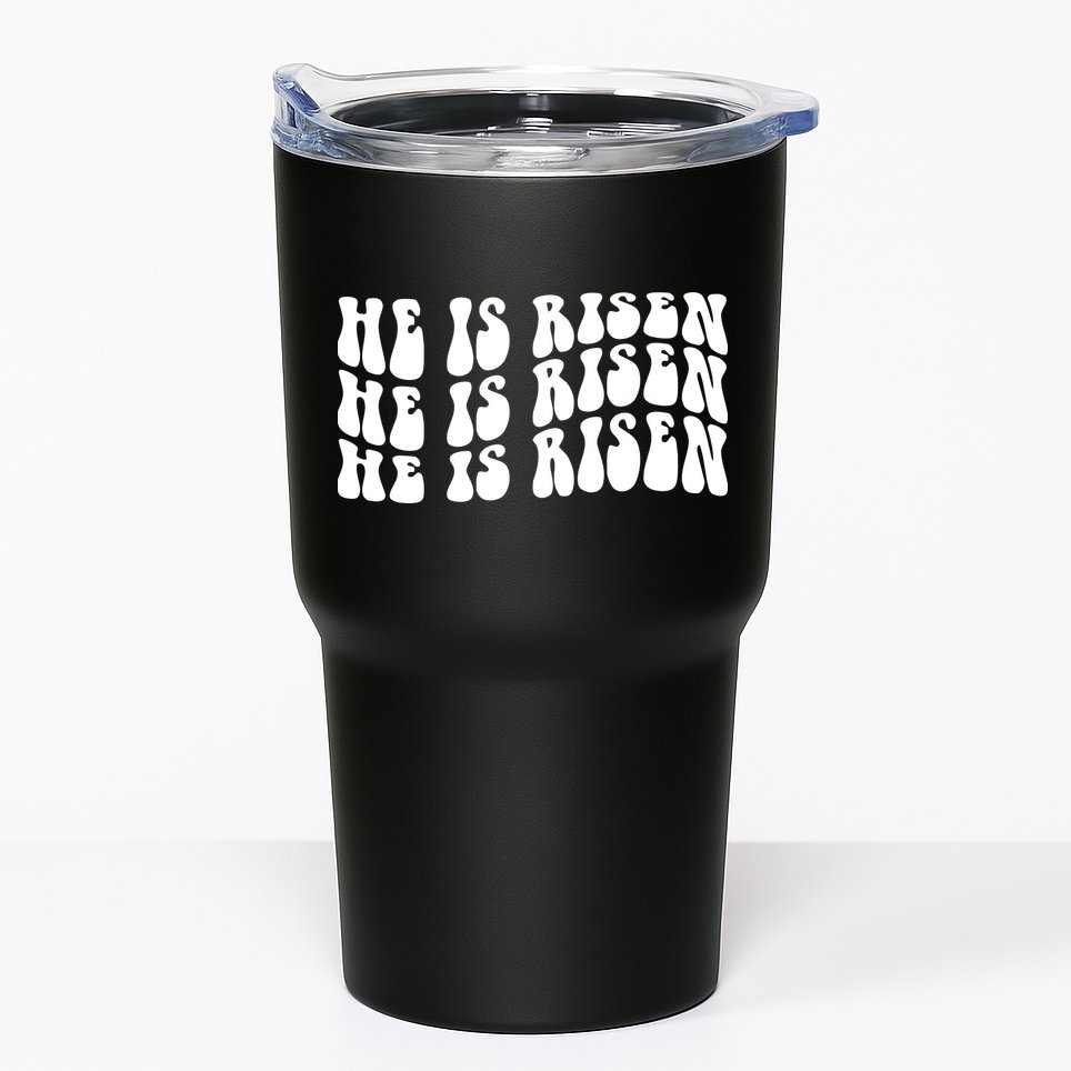 He Is Risen Jesus Retro Groovy Easter Tumbler