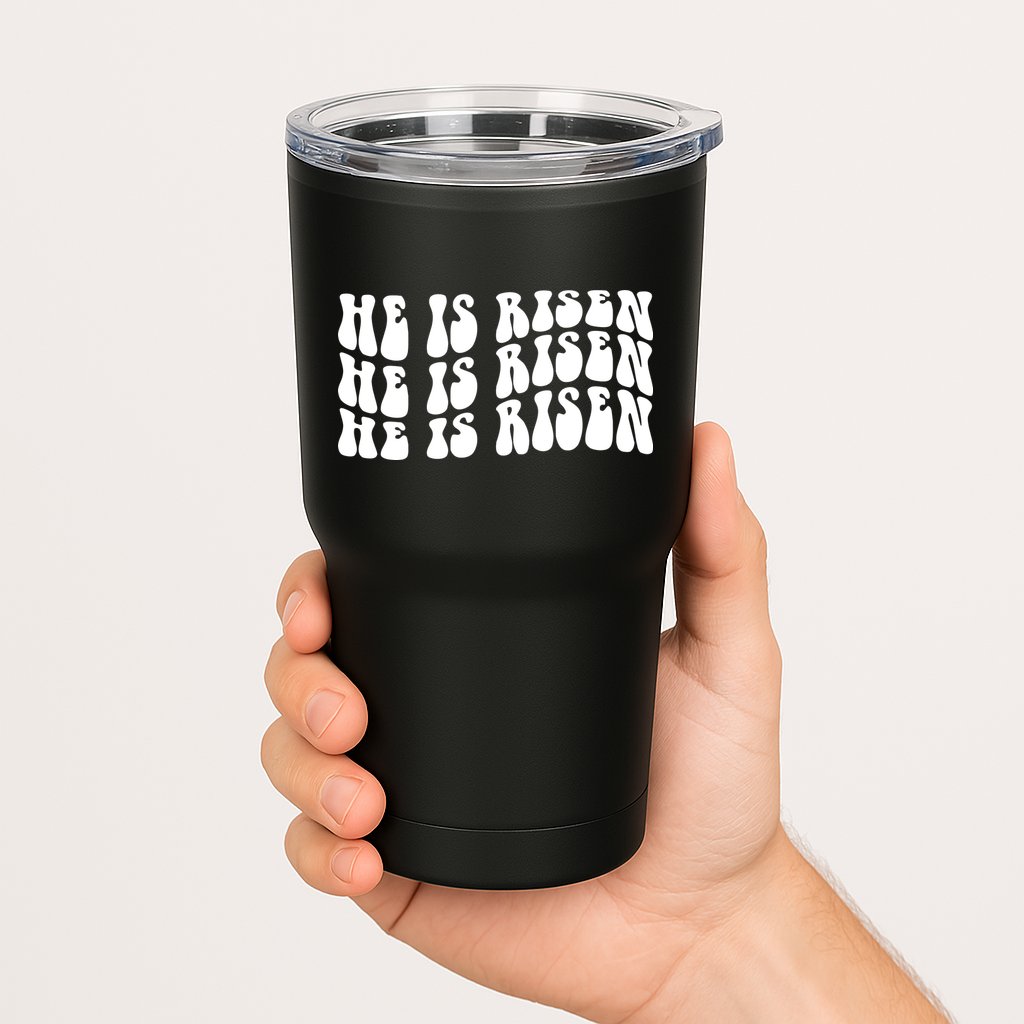 He Is Risen Jesus Retro Groovy Easter Tumbler