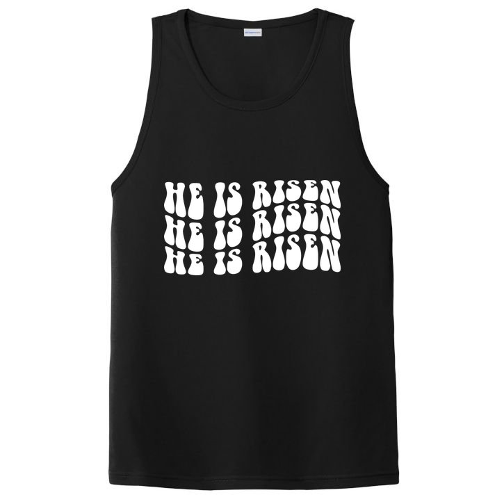 He Is Risen Jesus Retro Groovy Easter PosiCharge Competitor Tank