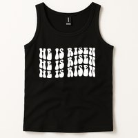He Is Risen Jesus Retro Groovy Easter Tank Top