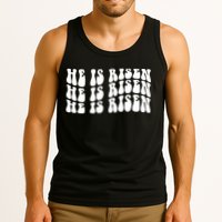 He Is Risen Jesus Retro Groovy Easter Tank Top