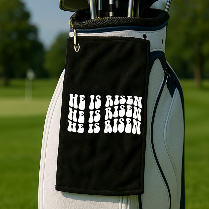 He Is Risen Jesus Retro Groovy Easter Golf Towel