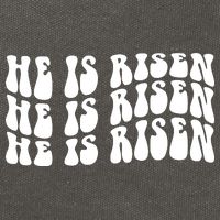 He Is Risen Jesus Retro Groovy Easter Cotton Canvas Backpack