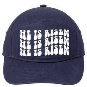 He Is Risen Jesus Retro Groovy Easter 7-Panel Snapback Hat