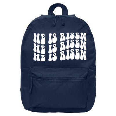 He Is Risen Jesus Retro Groovy Easter 16 in Basic Backpack