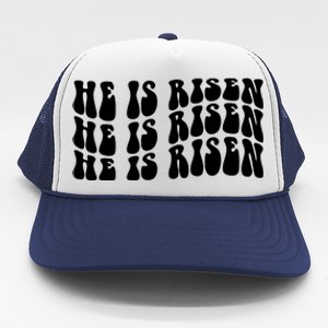 He Is Risen Jesus Retro Groovy Easter Trucker Hat