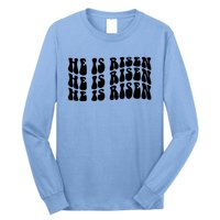 He Is Risen Jesus Retro Groovy Easter Long Sleeve Shirt