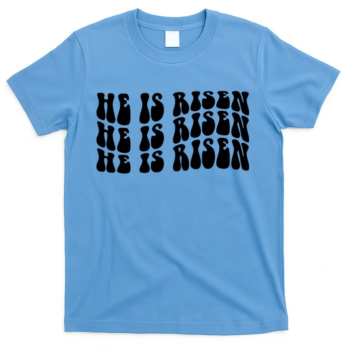 He Is Risen Jesus Retro Groovy Easter T-Shirt