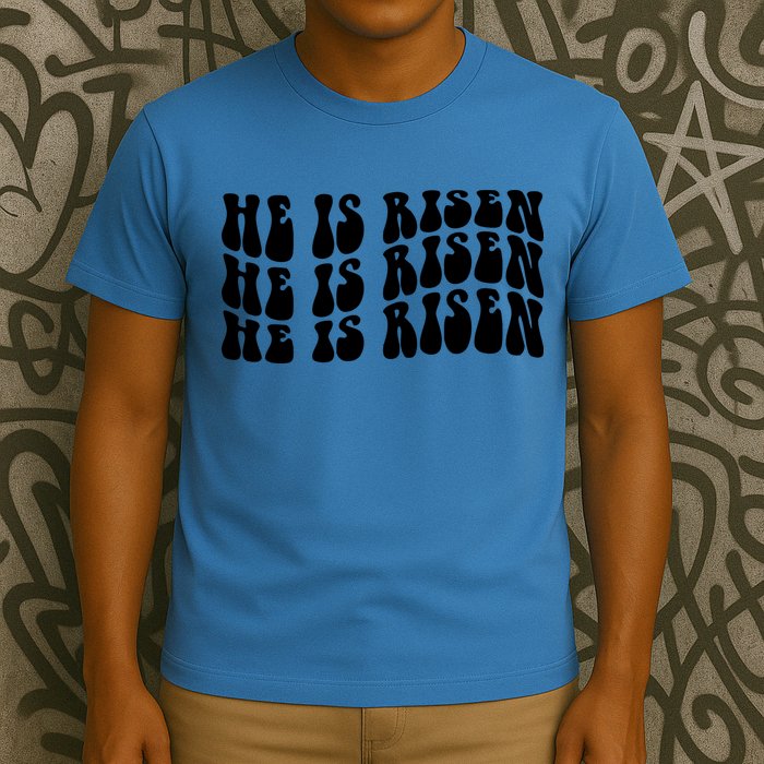 He Is Risen Jesus Retro Groovy Easter T-Shirt