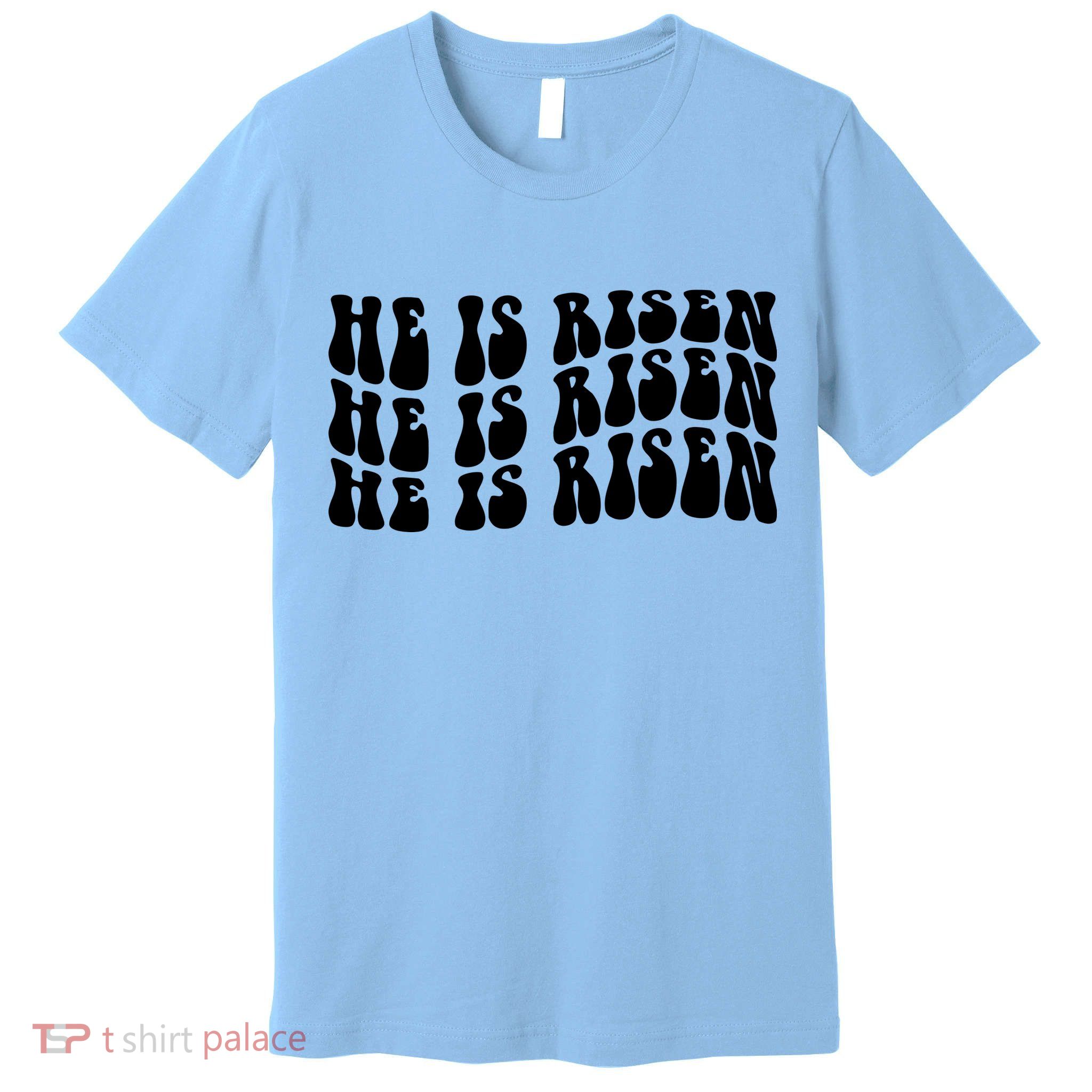 He Is Risen Jesus Retro Groovy Easter Premium T-Shirt