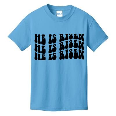 He Is Risen Jesus Retro Groovy Easter Kids T-Shirt