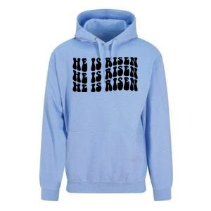 He Is Risen Jesus Retro Groovy Easter Unisex Surf Hoodie