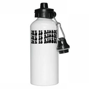 He Is Risen Jesus Retro Groovy Easter Aluminum Water Bottle