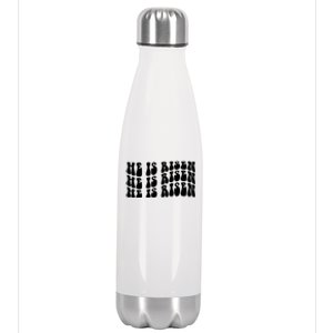 He Is Risen Jesus Retro Groovy Easter Stainless Steel Insulated Water Bottle