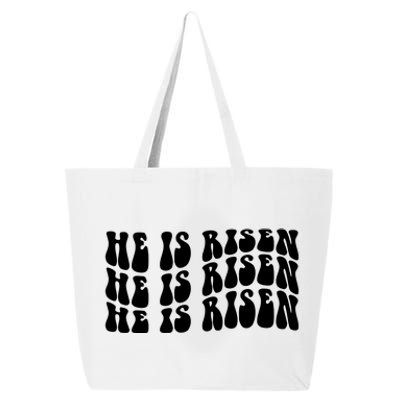 He Is Risen Jesus Retro Groovy Easter 25L Jumbo Tote