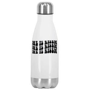 He Is Risen Jesus Retro Groovy Easter Stainless Steel Insulated Water Bottle