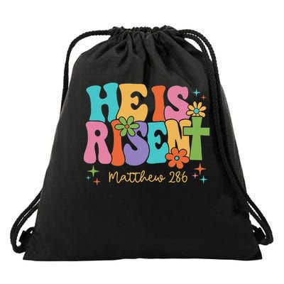 He Is Risen Jesus Christian Happy Easter Women Drawstring Bag