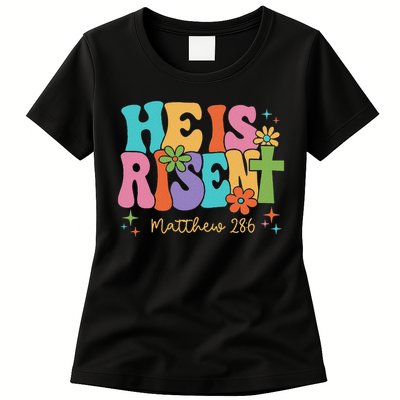 He Is Risen Jesus Christian Happy Easter Women Womens T-Shirt