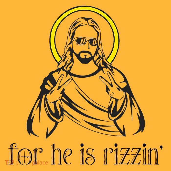 He Is Rizzin Funny Christian Religious Easter Sunday Pom Pom 12in Knit Beanie