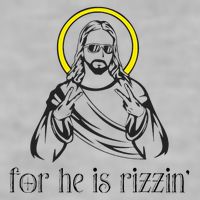 He Is Rizzin Funny Christian Religious Easter Sunday Ladies PosiCharge Tri-Blend Wicking Tank