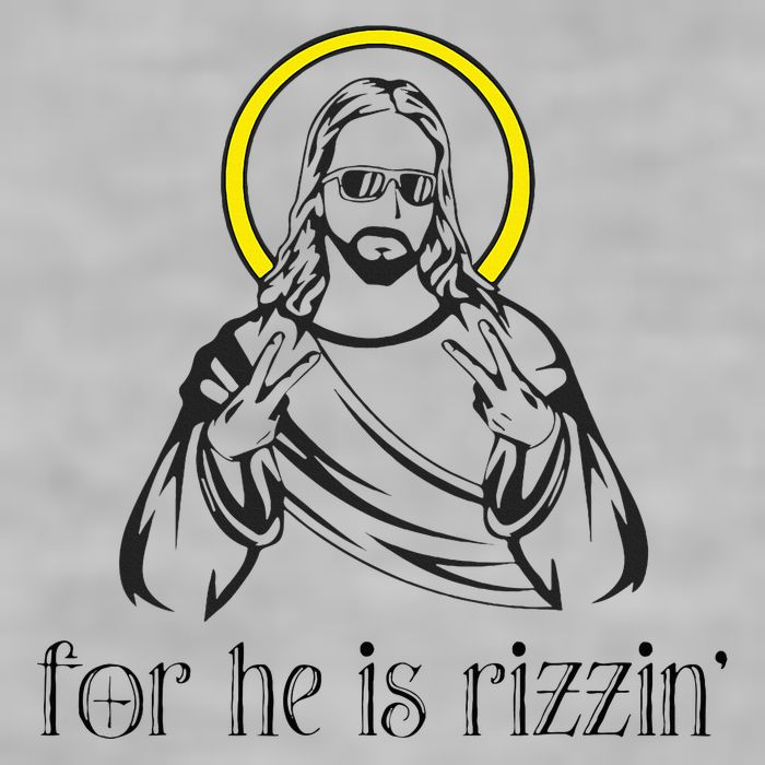 He Is Rizzin Funny Christian Religious Easter Sunday Ladies PosiCharge Tri-Blend Wicking Tank