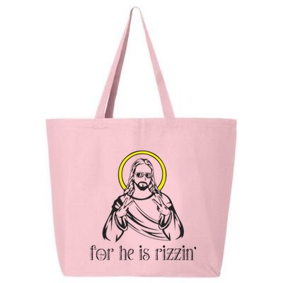 He Is Rizzin Funny Christian Religious Easter Sunday 25L Jumbo Tote